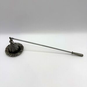 Vintage Genuine Pewter PartyLite Candle Snuffer Flower w Holder Tray